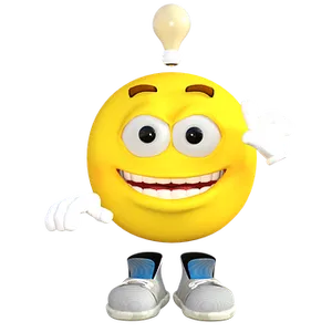 Lightbulb Idea Emoji Character PNG Image