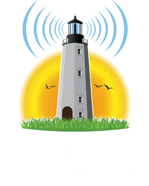 Lighthouse Radio Station Graphic PNG Image