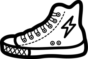 Lightning Bolt High Top Sneaker Graphic PNG Image