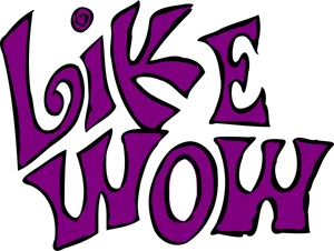 Like Wow Stylized Text PNG Image