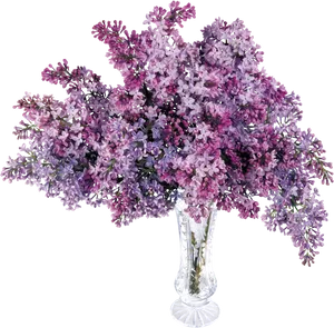 Lilac Bouquetin Crystal Vase PNG Image