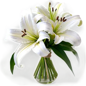 Lilies Wedding Bouquet Png Qvr13 PNG Image