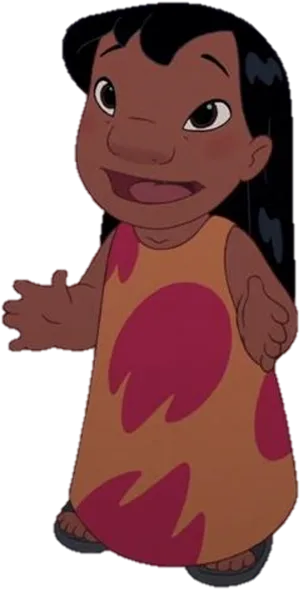 Lilo Pelekai Smiling Character Illustration PNG Image