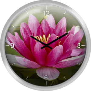 Lily Flower Clock Design PNG Image