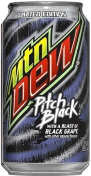 Limited Edition Mtn Dew Pitch Black Can PNG Image