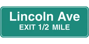 Lincoln Ave Exit Sign PNG Image