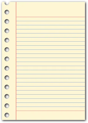 Lined Notebook Paper Clipart PNG Image