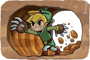 Link Digging Adventure Zelda PNG Image