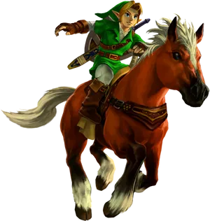 Linkand Epona Zelda Series PNG Image