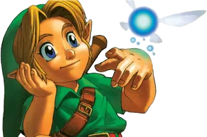 Linkand Navi Zelda Artwork PNG Image