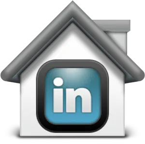 Linked In Logo House Icon PNG Image