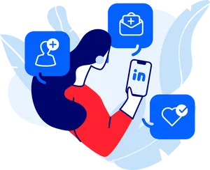 Linked In Networking Illustration PNG Image