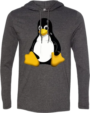 Linux Penguin Hoodie Design PNG Image