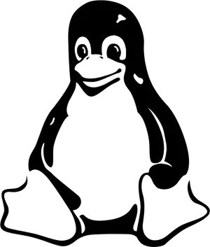 Linux Penguin Logo Outline PNG Image