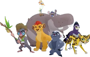 Lion Guard Team Pose PNG Image