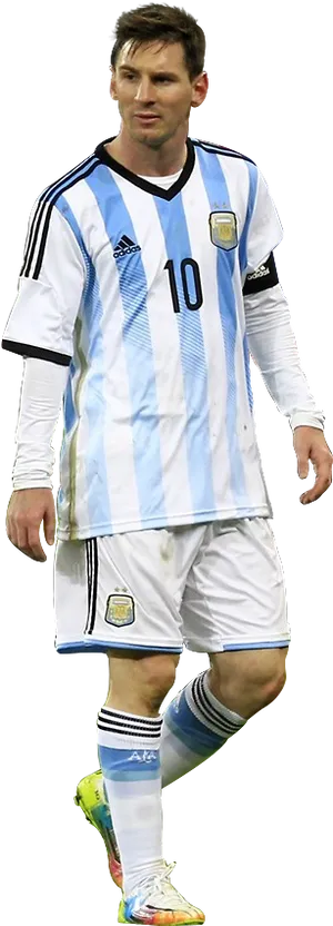 Lionel Messi Argentina Kit PNG Image