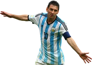 Lionel Messi Argentina Kit Celebration PNG Image