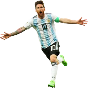 Lionel Messi Celebration Argentina PNG Image