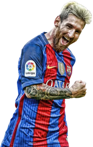 Lionel Messi Celebration F C Barcelona PNG Image