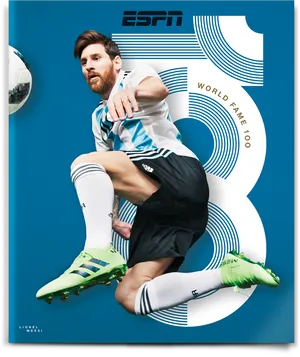 Lionel Messi E S P N World Fame100 PNG Image