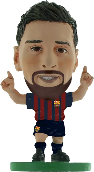 Lionel Messi Figurein Barcelona Kit PNG Image