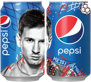 Lionel Messi Pepsi Can Design PNG Image