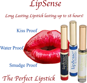 Lip Sense Long Lasting Lipstick Ad PNG Image