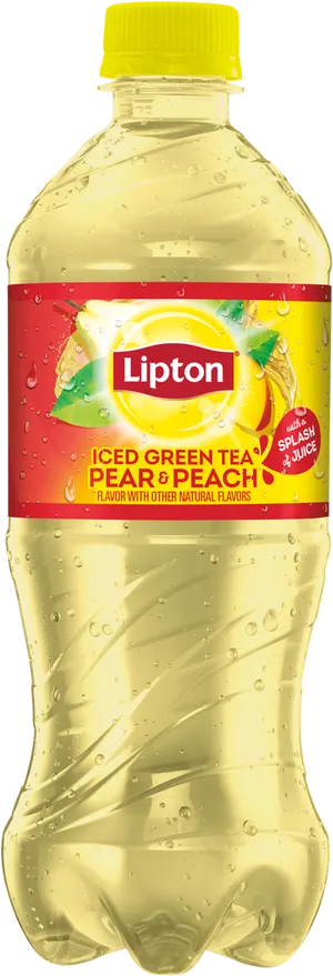 Lipton Iced Green Tea Pear Peach Bottle PNG Image