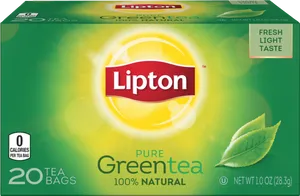 Lipton Pure Green Tea Box PNG Image