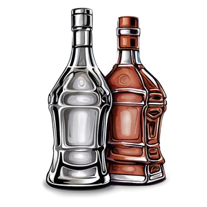 Liquor Bottles Line Art Png Skh29 PNG Image