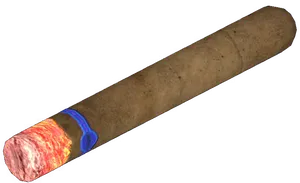 Lit Cigarwith Blue Band PNG Image