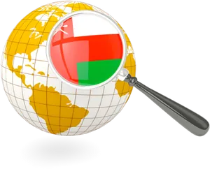 Lithuania Focused Globewith Magnifying Glass PNG Image