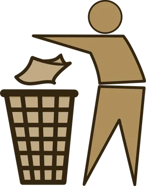 Litter Disposal Sign Icon PNG Image