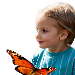 Little Kid With Butterfly Png Pwn PNG Image