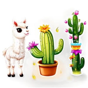 Llama And Cactus Png 13 PNG Image