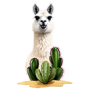 Llama And Cactus Png Oej PNG Image