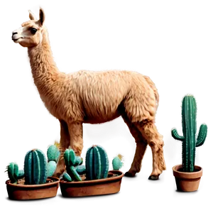 Llama And Cactus Png Tqv PNG Image