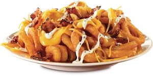 Loaded Curly Fries Delicious Snack.png PNG Image