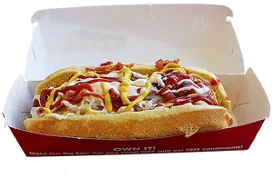 Loaded Hot Dogin Box PNG Image