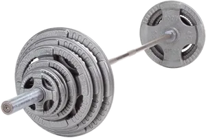 Loaded Standard Barbell Weights PNG Image