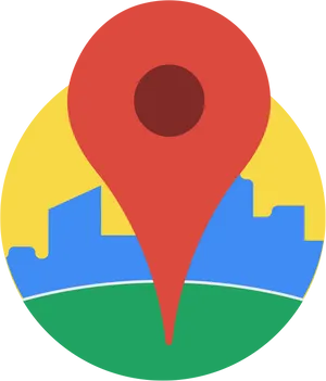 Location Pin Iconon Colorful Background PNG Image