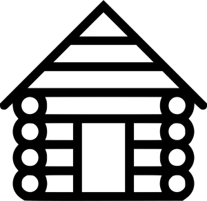 Log Cabin Icon Outline PNG Image