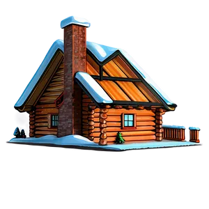 Log Cabin With Fireplace Png Ski22 PNG Image