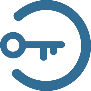 Login Icon Blue Key Circular Graphic PNG Image