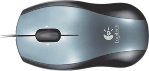 Logitech Wired Mouse Top View PNG Image