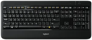 Logitech Wireless Keyboard Black PNG Image