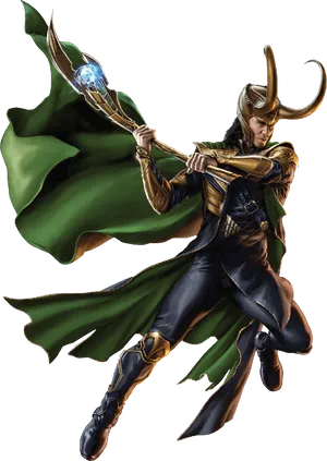 Loki Avengers Character Art PNG Image