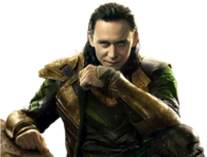 Loki Smirk Portrait PNG Image