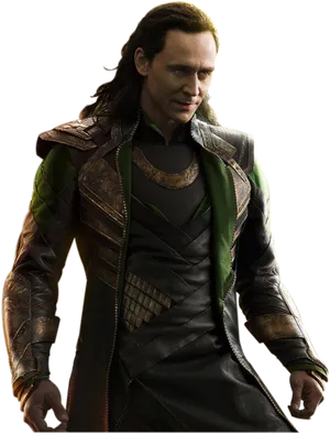 Lokiin Leatherand Green Costume PNG Image