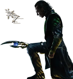 Lokiwith Scepter Artwork PNG Image